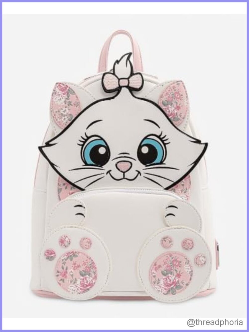 Loungefly Disney Marie Floral Faux Leather Shoulder Bag Purse